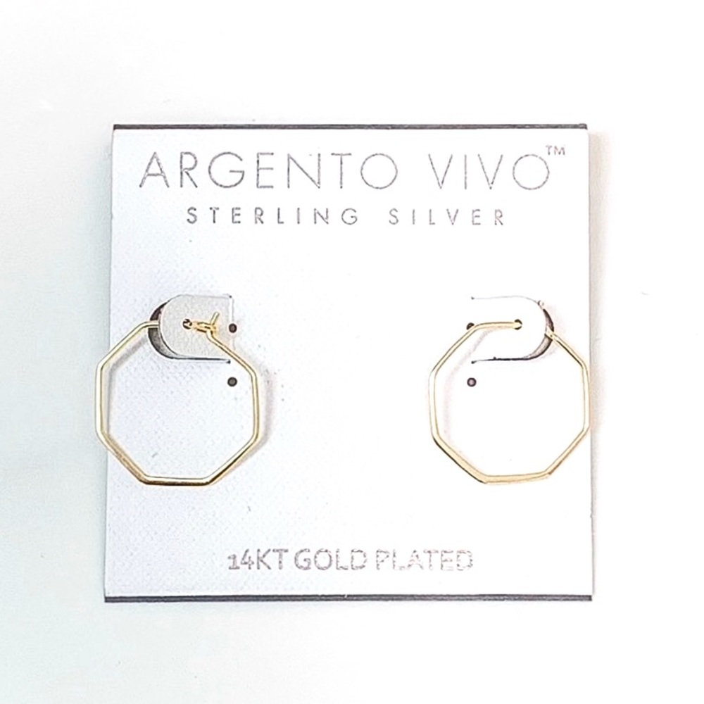 Argento Vivo 14KT GP Sterling Silver Hoop Earrings